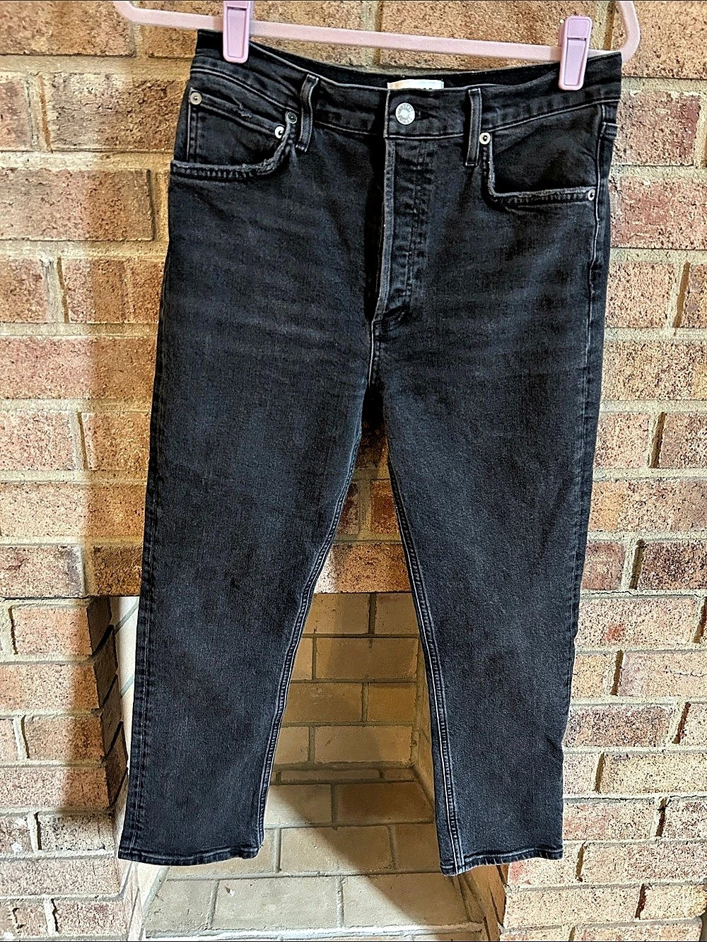 AGOLDE Straight Leg Jeans Black Waist 29